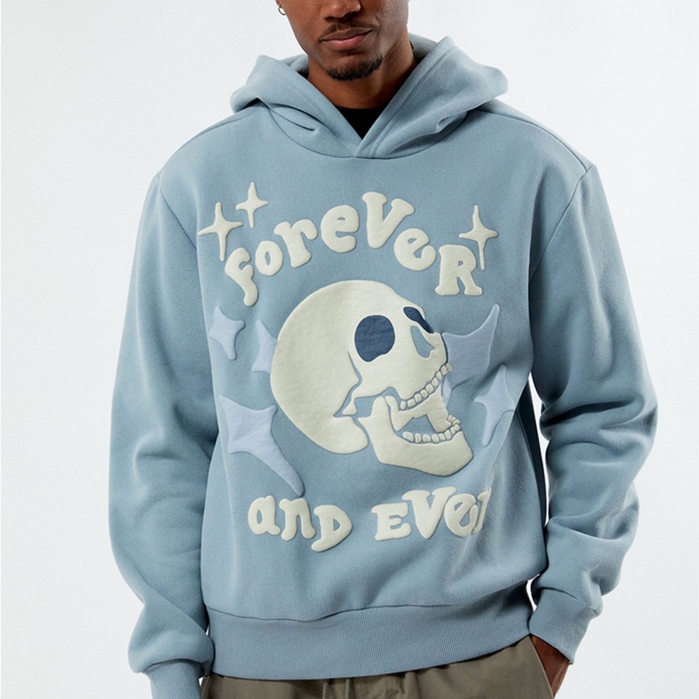 PAC Sun Forever Puff Hoodie In Steel Blue Men’s Size Small